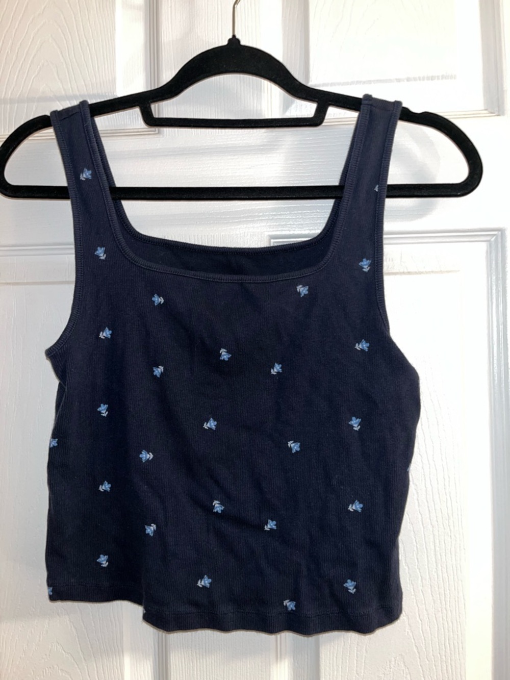 Navy Tank Top with Light Blue Accents